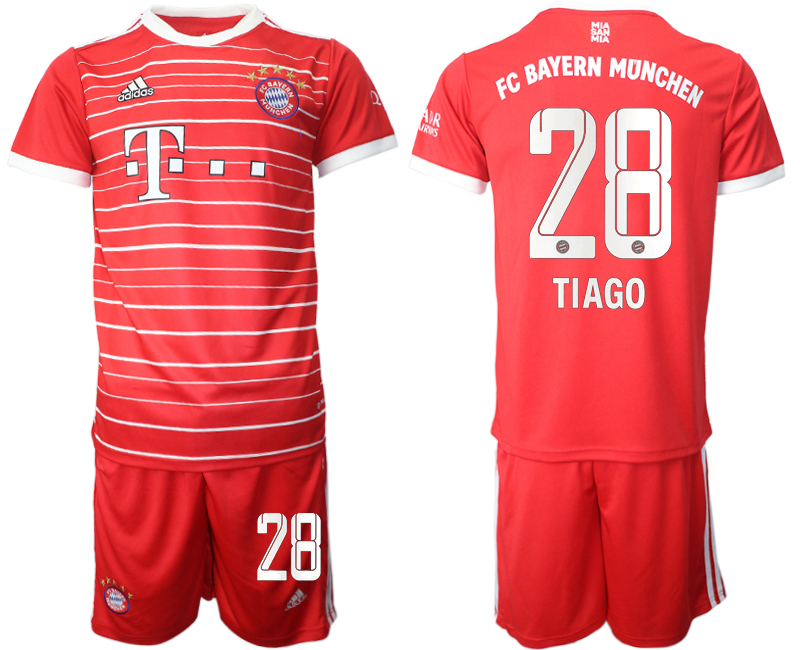 Men 2022-2023 Club Bayern Munich home Red #28 Adidas Soccer Jersey
